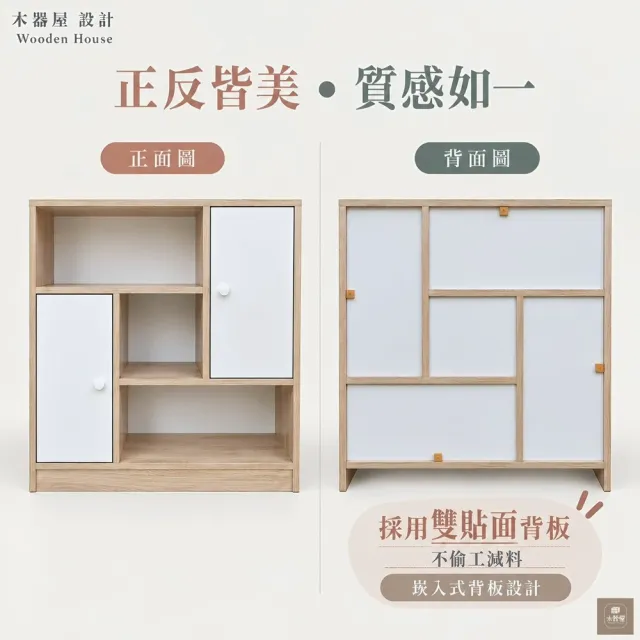 【WoodenHouse 木器屋】台灣製造 兩門收納櫃(E1板 五分板 收納櫃 置物櫃 組合櫃 抽屜櫃 櫃子 收納)