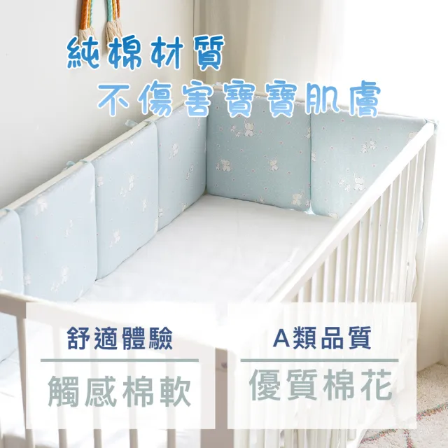 【KIDS PARK】卡通透氣床圍長120公分高30cm一片(新生兒床圍/嬰兒床圍防護墊/純棉床圍/純棉嬰兒床防摔床墊)