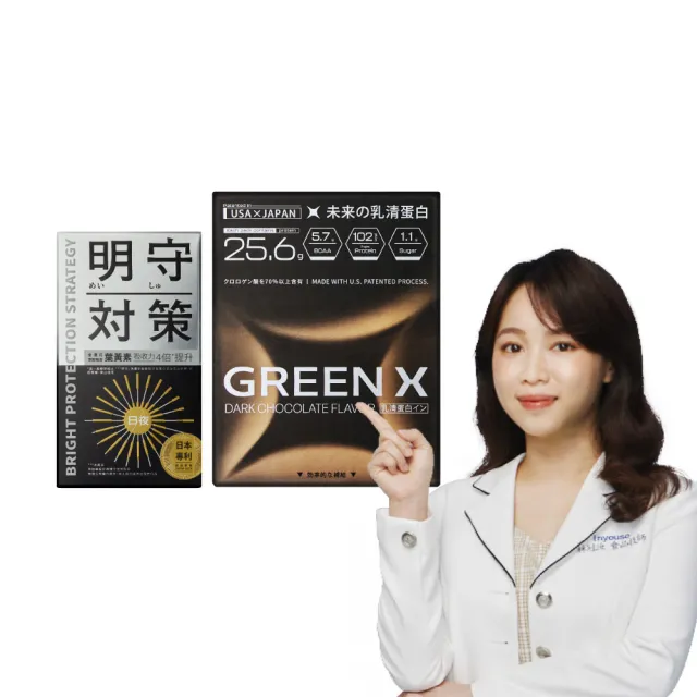 【TAIZAKU 火星生技】明守對策-葉黃素24hr日夜錠40顆+GreenX進化乳清蛋白-醇黑可可風味40gX4包/盒(金盞花)