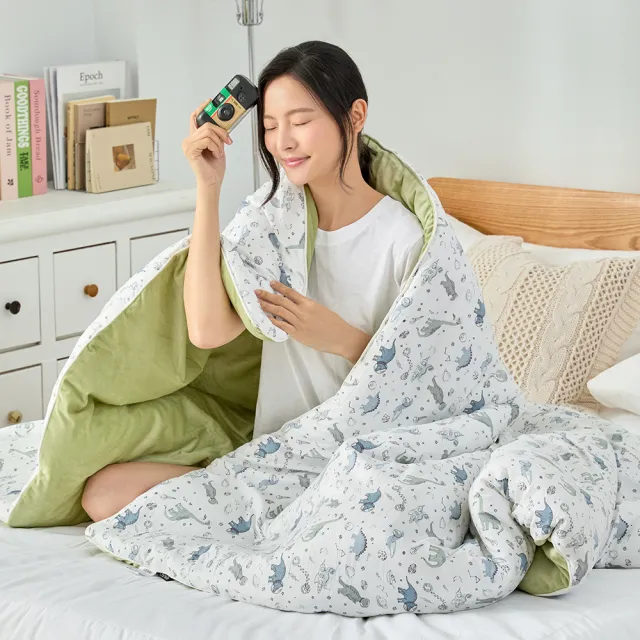 【Great Living 格蕾寢飾】買1送1 La Belle 韓國水洗棉X雲朵絨可水洗溫控好眠冬被(180x210cm韓國被/毛絨被)