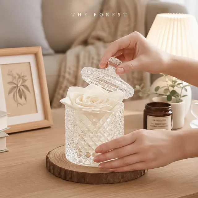 【The Forest 癒森林】經典玫瑰香氛水晶杯禮盒含30ml品牌香氛油(送禮禮盒/居家香氛/生日禮物/精油香水)