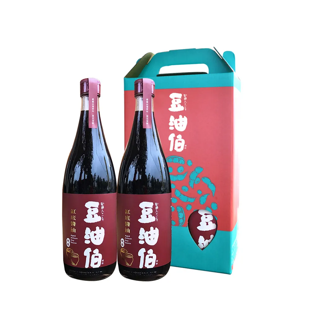 【豆油伯】缸底醬油禮盒3盒組-680mlx2入-3組共6瓶( 送禮 自用皆宜/年節禮盒)