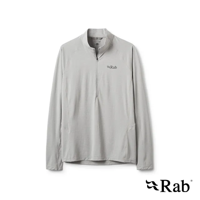 【RAB】Sonic LS Zip 長袖輕量抗臭立領半拉鍊排汗衣 男款 淺鋅 #QCC53
