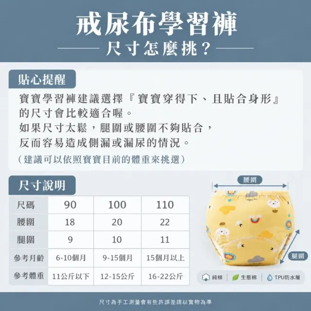 【KIDS PARK】寶寶學習褲(嬰兒幼兒尿布褲/戒尿布訓練褲/戒尿布褲/寶寶訓練褲/隔尿褲)