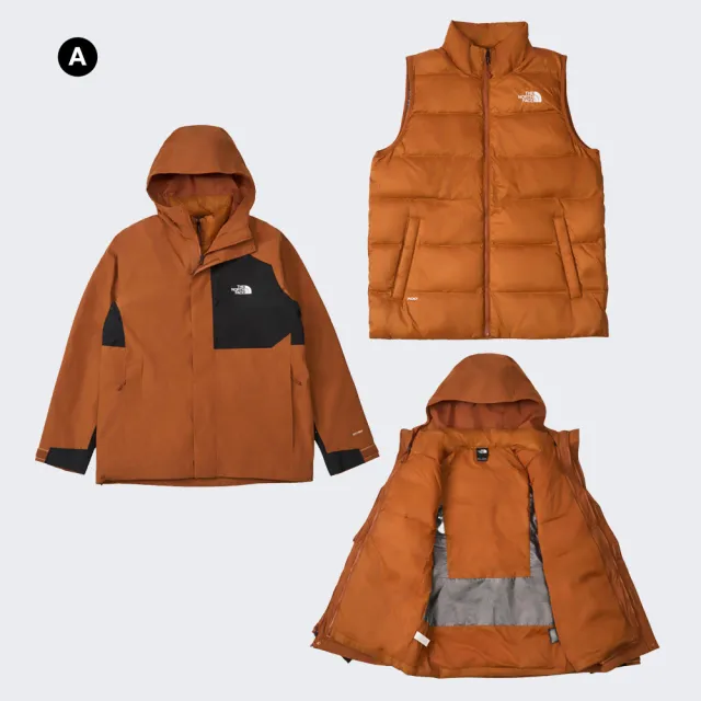 【The North Face】男款DRYVENT防水三合一外套 內搭羽絨款背心(多款任選)