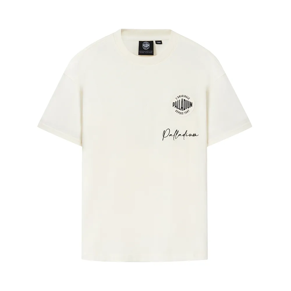 【Palladium】印刷LOGO寬鬆短袖T恤-男裝-棉花糖(109735-262)
