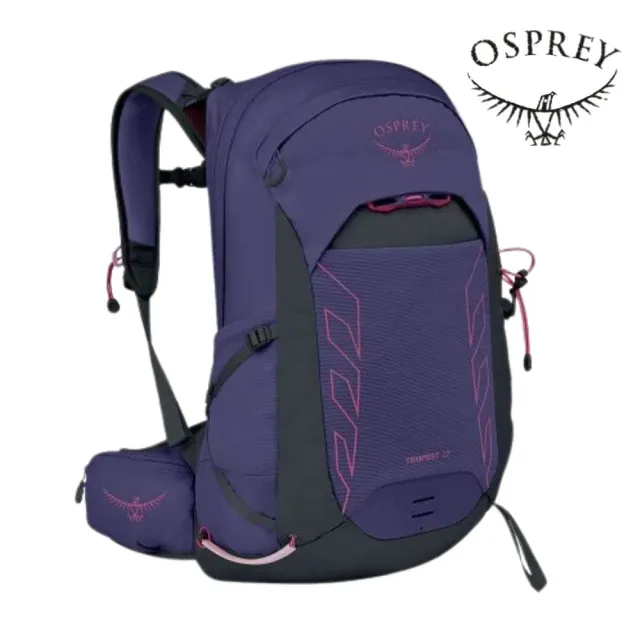 【Osprey】雙11 Tempest 22 輕量化登山背包 女 Deep Fig Pink｜輕量旅行後背包 快速移動單車登山健行背包
