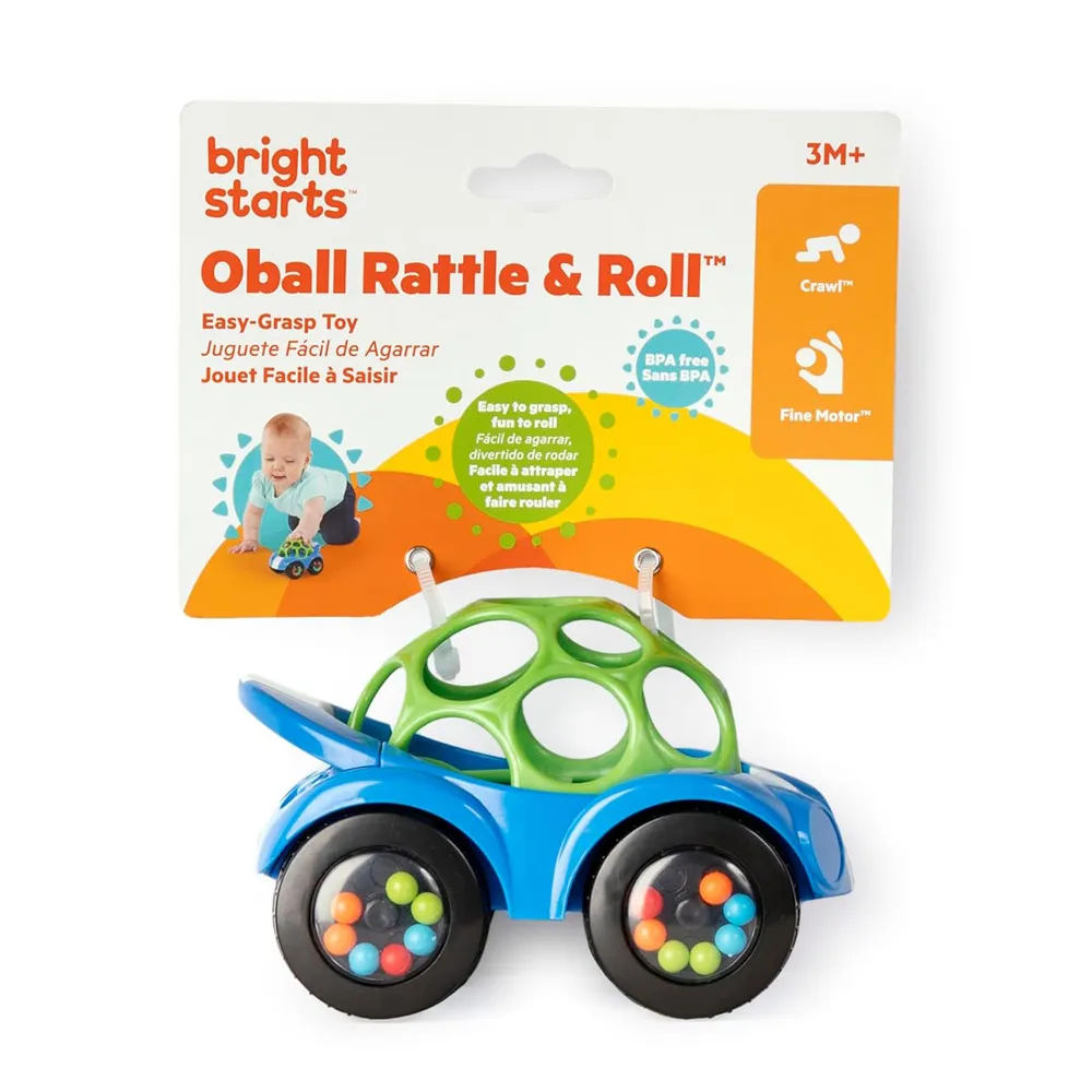 【Kids2】Bright Starts Oball奧波搖鈴球形車(藍色BS-81510-B)