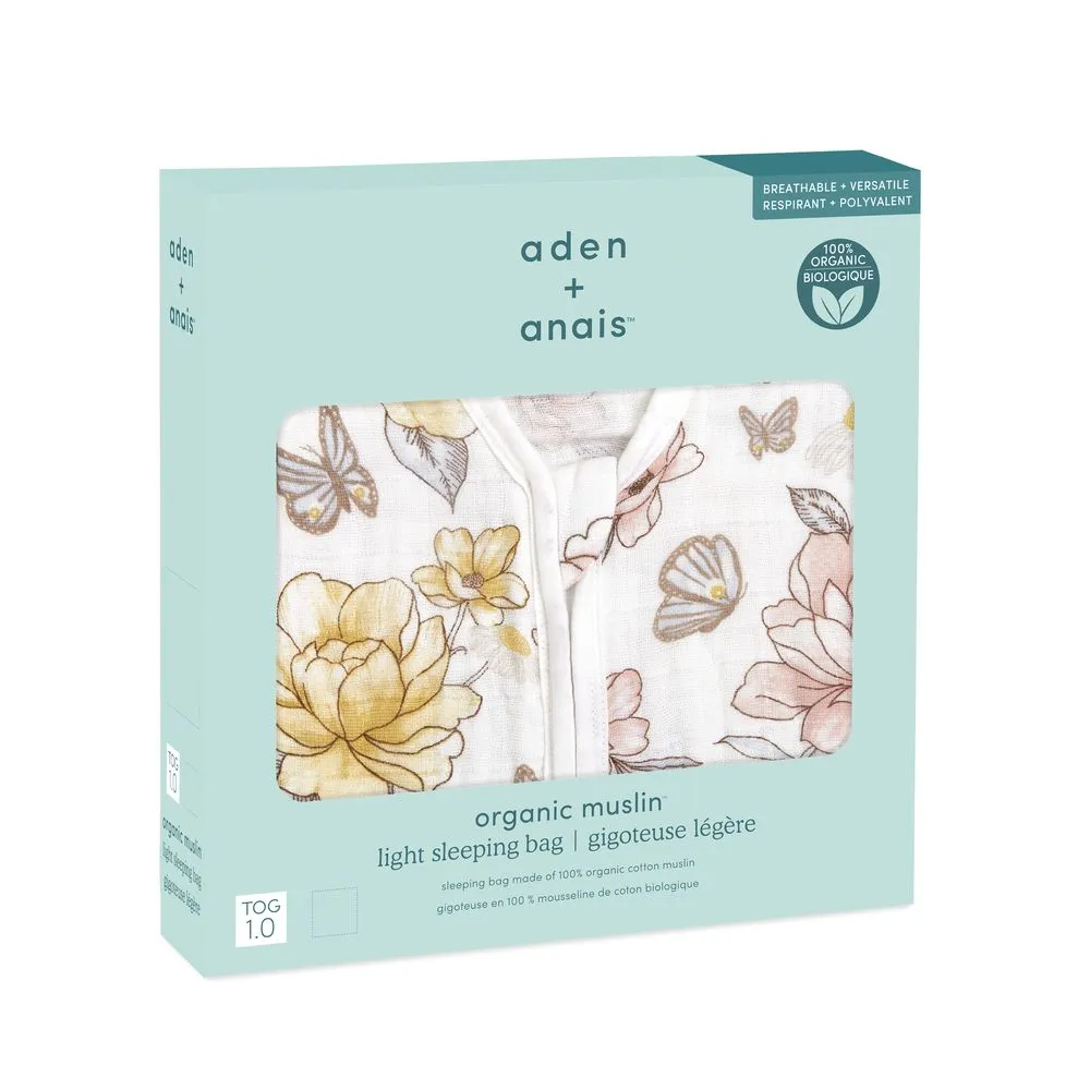 【aden+anais 官方直營】有機棉舒適睡袋/3款(藍調森林/世外桃源/動物王國)