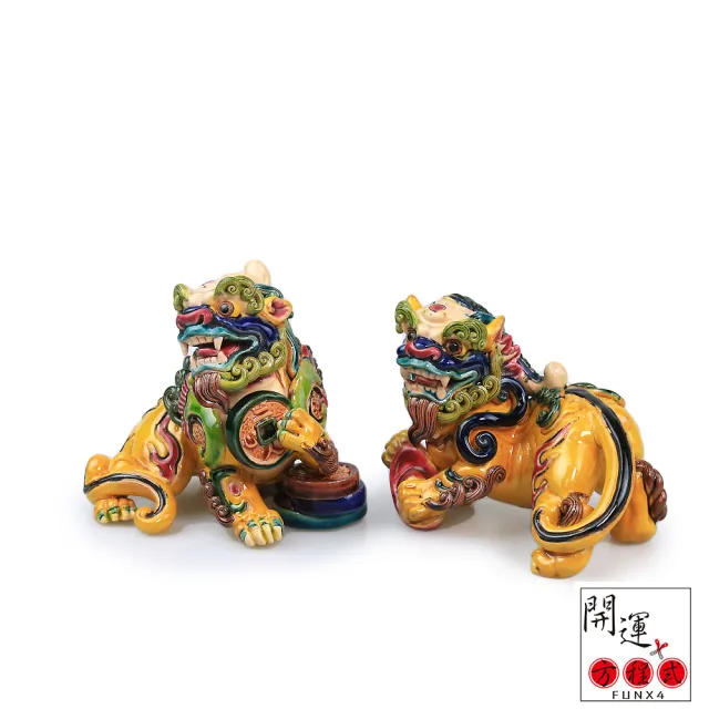 【開運方程式】台灣交趾陶辟邪聚元寶貔貅一對NO.889(入厝禮l客廳招財擺件l玄關風水擺設l新居開業送禮)