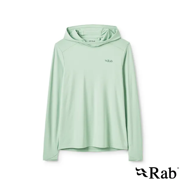 【RAB】Force Hoody 長袖防曬抗臭連帽排汗衣 女款 無花果綠 #QCC21