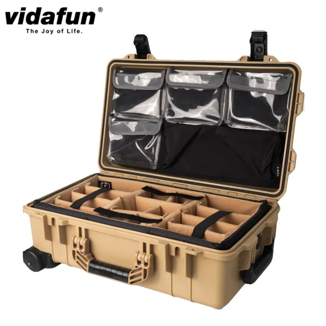 【Vidafun】V22 防水耐撞提把拉桿收納氣密箱 登機箱 防護收納套組-透明收納袋組合(加贈原廠行李束帶)