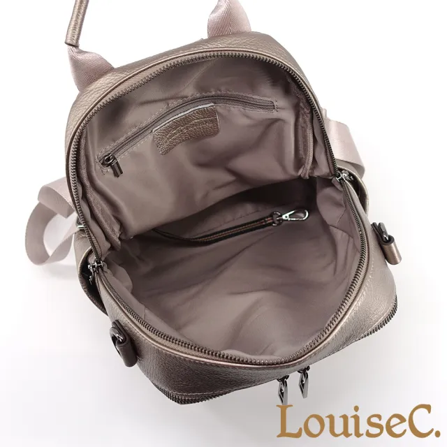 【LouiseC.】雙11 Tree House 牛皮 小尺寸 行李桿插袋 雙分隔層 手提肩背後背真皮包 4色 YS24137