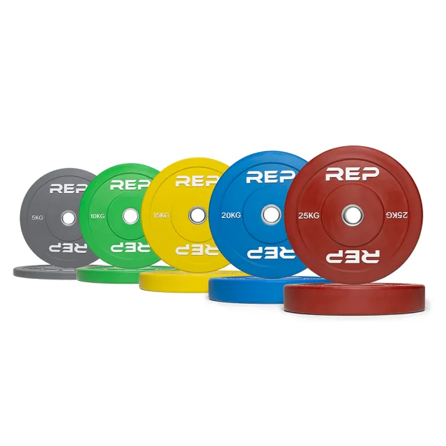 【REP FITNESS】包膠槓片 5-25 kg 組合（2入裝）奧林匹克包膠槓片/彩色槓片