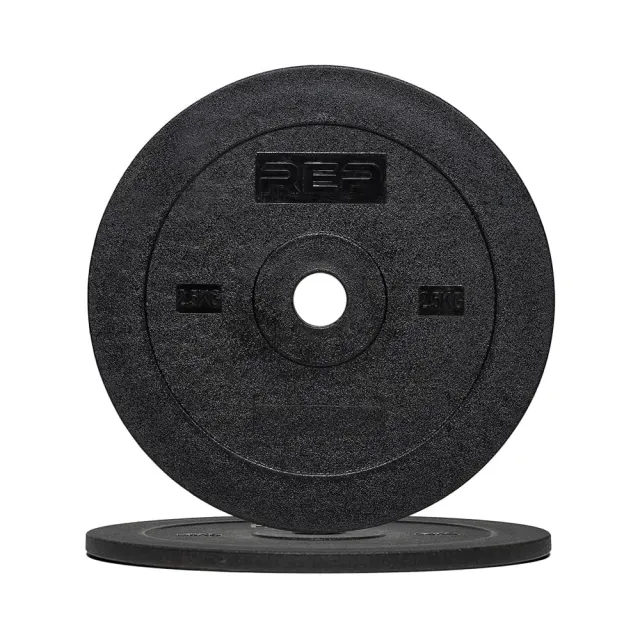 【REP FITNESS】包膠槓片 2.5-20KG組合 黑色（2入裝）/奧林匹克包膠槓片