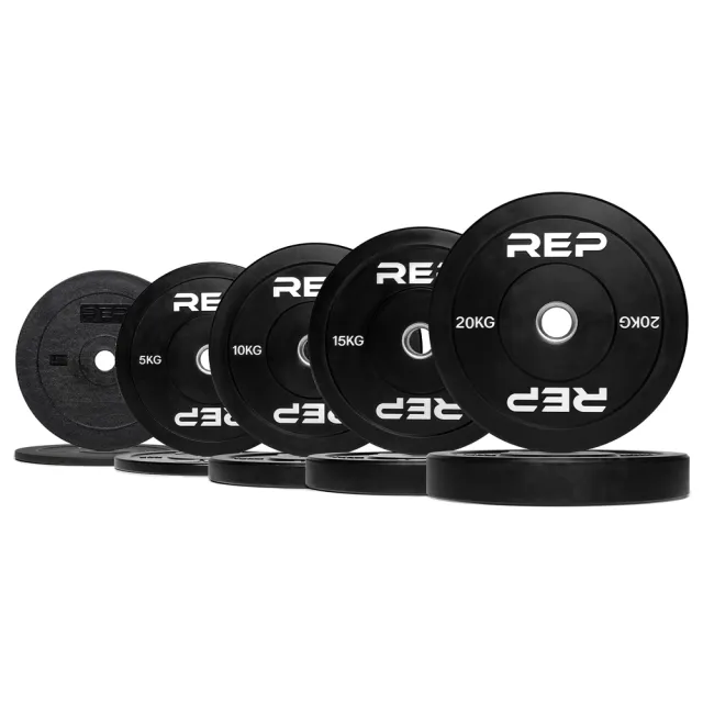 【REP】包膠槓片 5KG 黑色（2入裝）奧林匹克包膠槓片