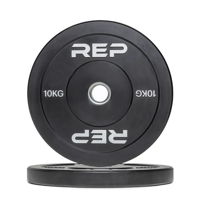 【REP】包膠槓片 10KG 黑色（2入裝）奧林匹克包膠槓片