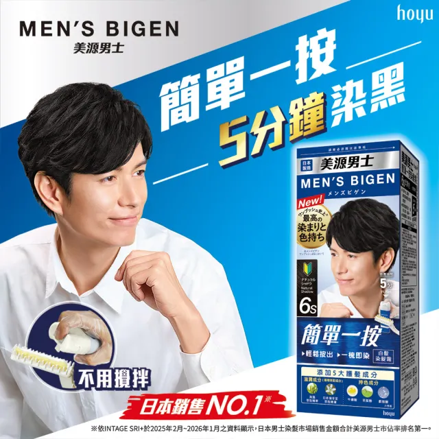 【Hoyu Bigen 美源】簡單一按染髮霜(5色任選)