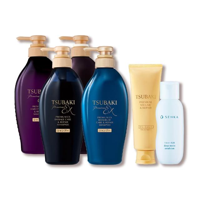 【TSUBAKI 思波綺】New 髮研洗髮/潤髮 450ml x4入(防斷/修護/抗屑)
