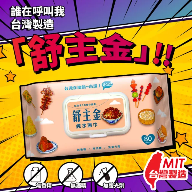 【舒主金】加蓋純水濕紙巾(80抽/包;共36包/箱) (週年慶最強檔)