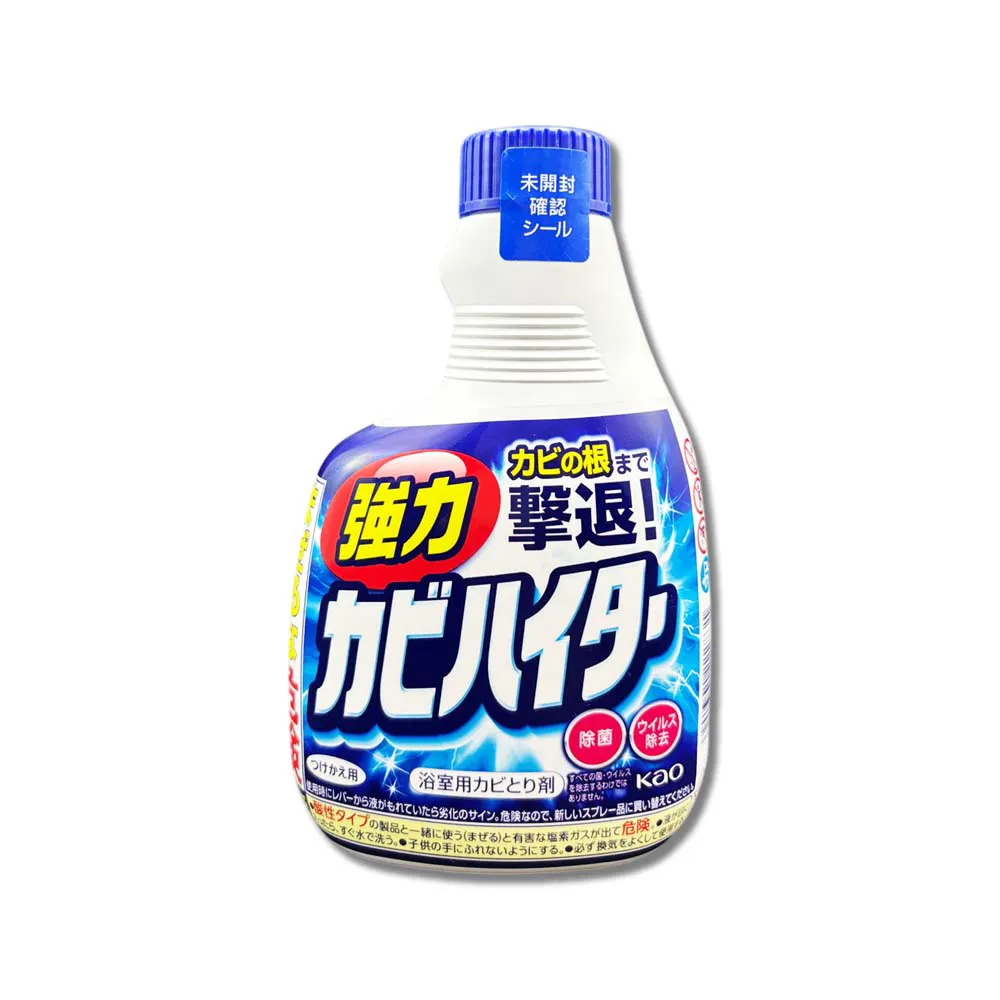 【日本KAO花王】浴室免刷洗5分鐘強力除霉鹼性泡沫清潔劑補充瓶400ml/藍瓶(廁所洗劑衛浴除垢噴霧磁磚黑斑)