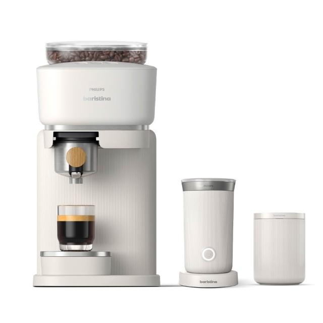 【Philips 飛利浦】Baristina 一滑即萃．義式咖啡機（BAR302/20)送奶泡機、渣桶