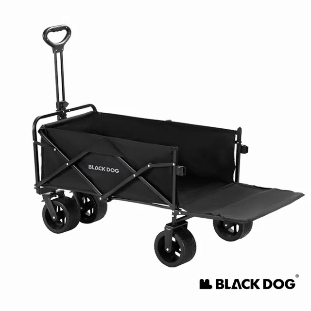 【Blackdog】漫遊2.0折疊寬輪手推車 後開拖斗款 JJ047(台灣公司貨)