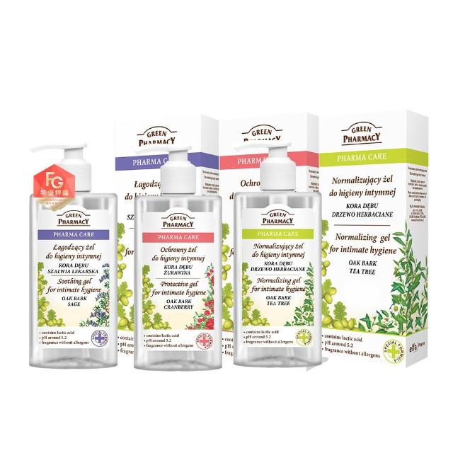 【GREEN PHARMACY 草本肌曜】3入組-經典私密潔膚露團購組(300ml任選-蔓越/鼠尾/茶樹/甘菊/品牌直營)