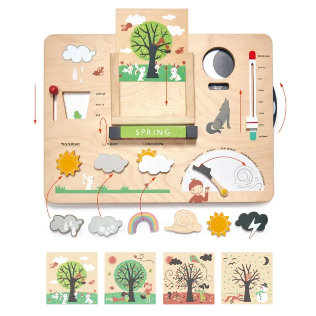 【Tender Leaf Toys】四季氣象觀測站(13件積木組合配件)