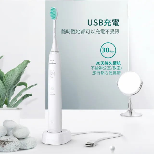 【Philips 飛利浦】HX2421/03 Sonicare小羽刷音波牙刷-綠(溫和舒敏/官方直營)