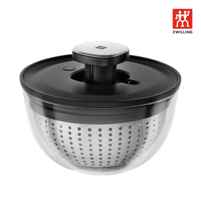 【ZWILLING 德國雙人】FRESH & SAVE 真空按壓式沙拉蔬果脫水器/瀝水籃/洗菜盆24cm(德國雙人牌集團官方直營)