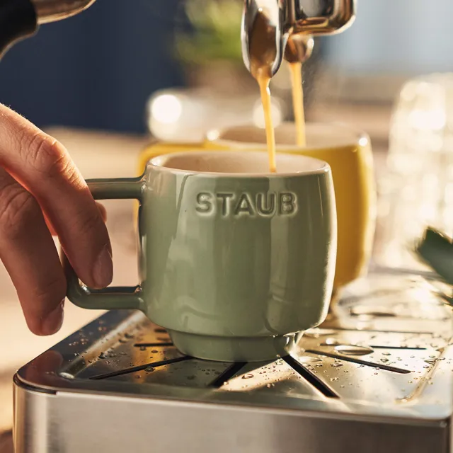 【STAUB】陶瓷濃縮咖啡杯100ml-檸檬黃/莫蘭迪綠2色任選(德國雙人牌集團官方直營)