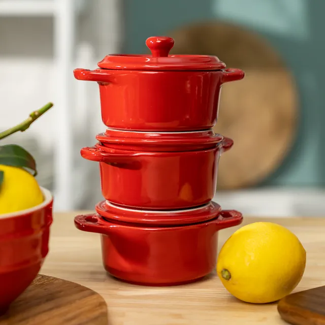 【STAUB】圓形烤盅陶缽10cm-櫻桃紅/0.2L(德國雙人牌集團官方直營)