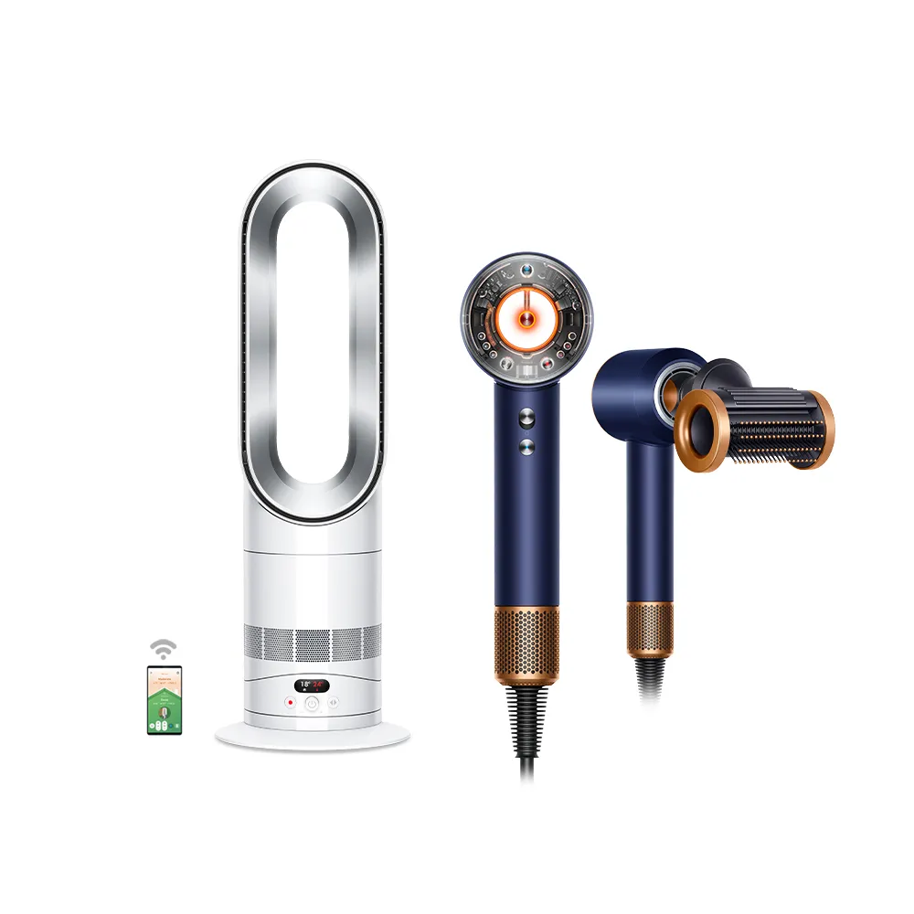 【dyson 戴森】HD16 吹風機 溫控 負離子(普魯士藍限定色) + AM15 涼暖風扇 (超值組)