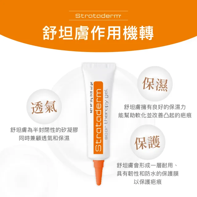 【Stratpharma 施得膚美】舒坦膚凝膠 1條入 10g/條 Strataderm(瑞士原廠進口/除疤凝膠)