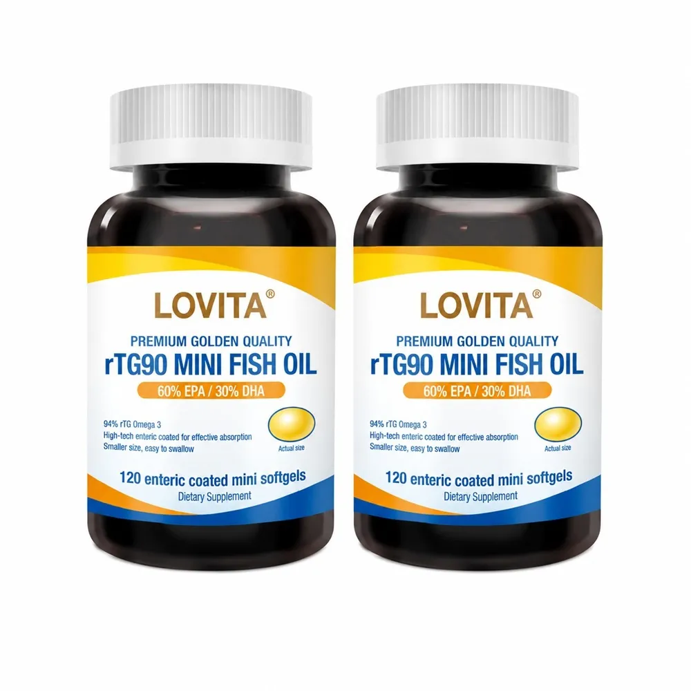 【LOVITA 愛維他】94%緩釋迷你魚油*2入組 120顆(美國原裝進口)