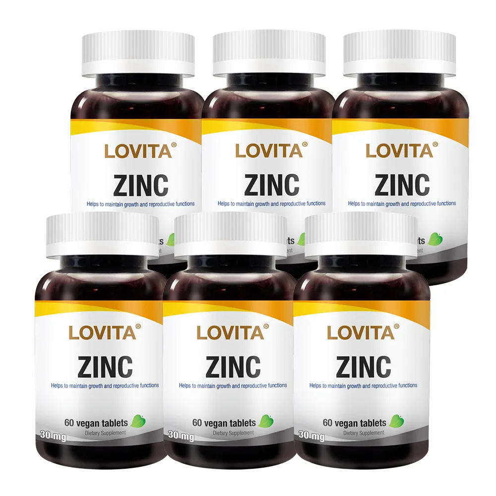 【LOVITA 愛維他】胺基酸螯合鋅30mg 6入組(共360顆)