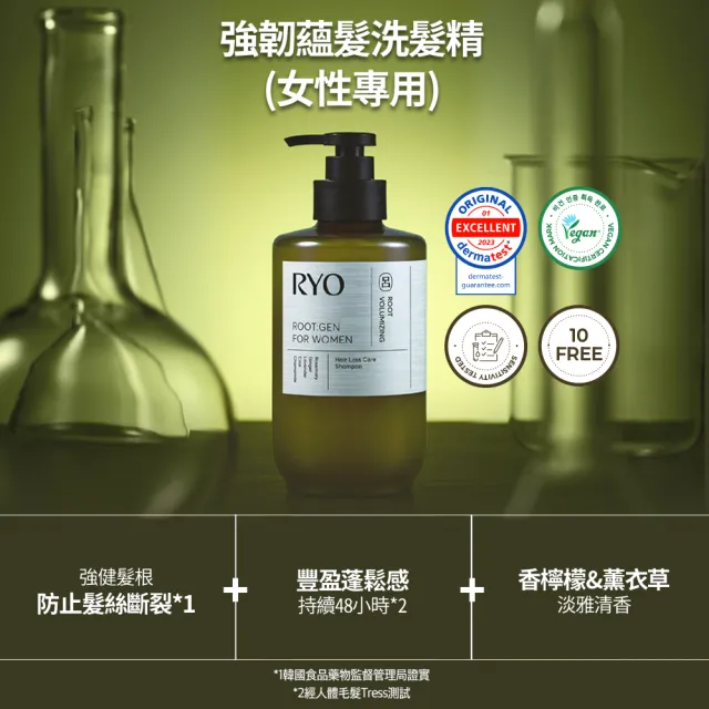 【RYO 呂】官方直營 ROOTGEN強韌蘊髮洗髮精/護髮膜515mlx2入(男性專用/女性專用/零感控油)