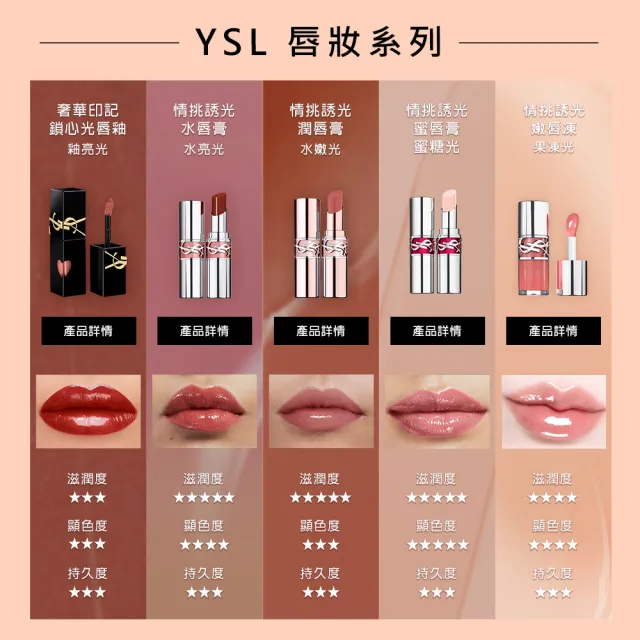 【YSL】官方直營 情挑誘光潤唇膏(任選1款/水潤唇膏/精品潤唇膏/護唇膏/新色上市/週年慶)