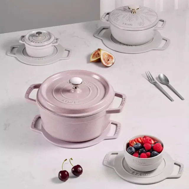 【STAUB】矽膠防滑隔熱墊鍋墊2件組-松露白/日暮粉2色任選(德國雙人牌集團官方直營)
