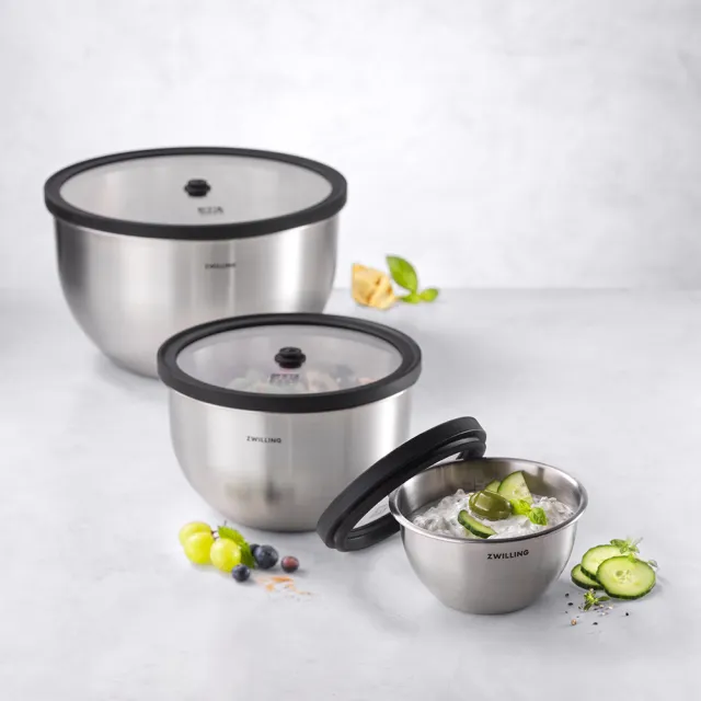 【ZWILLING 德國雙人】FRESH＆SAVE STAINLESS 真空保鮮不鏽鋼碗7件組(德國雙人牌集團官方直營)