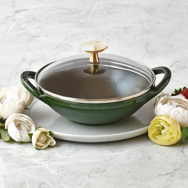 【STAUB】迷你煲琺瑯鑄鐵鍋16cm2件組(德國雙人牌集團官方直營)