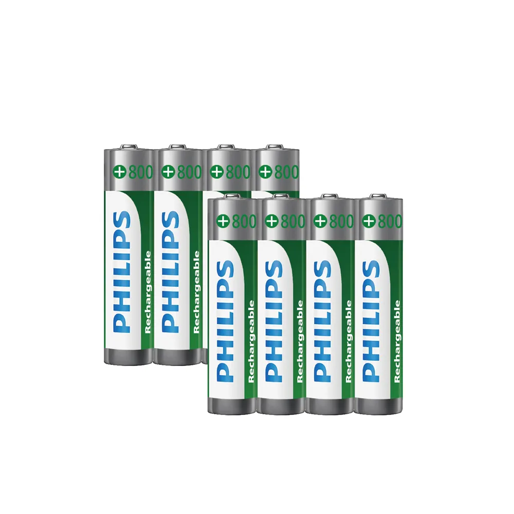 【PHILIPS】低自放鎳氫充電電池AAA 4號 800mAh  共8顆(4入*2)