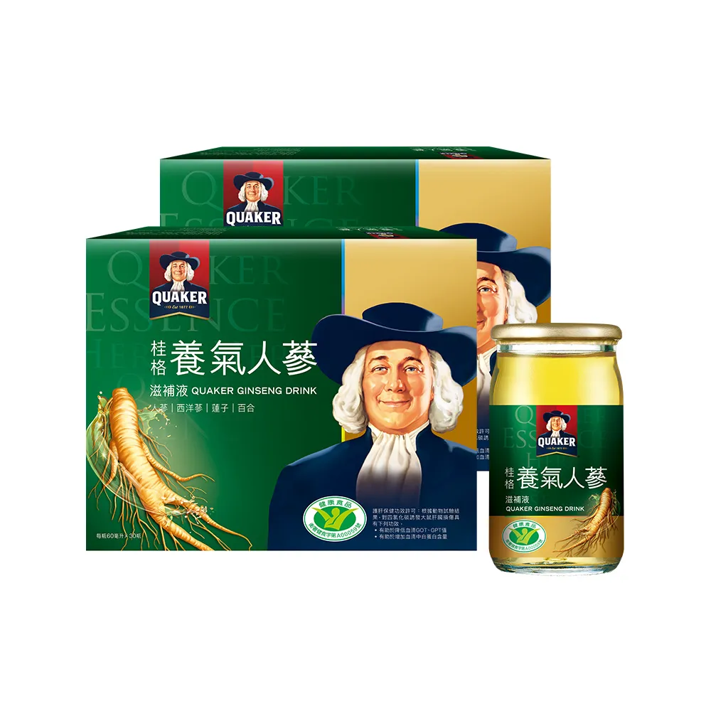 【QUAKER 桂格】養氣人蔘滋補液60mlx30入x2盒(共60入)