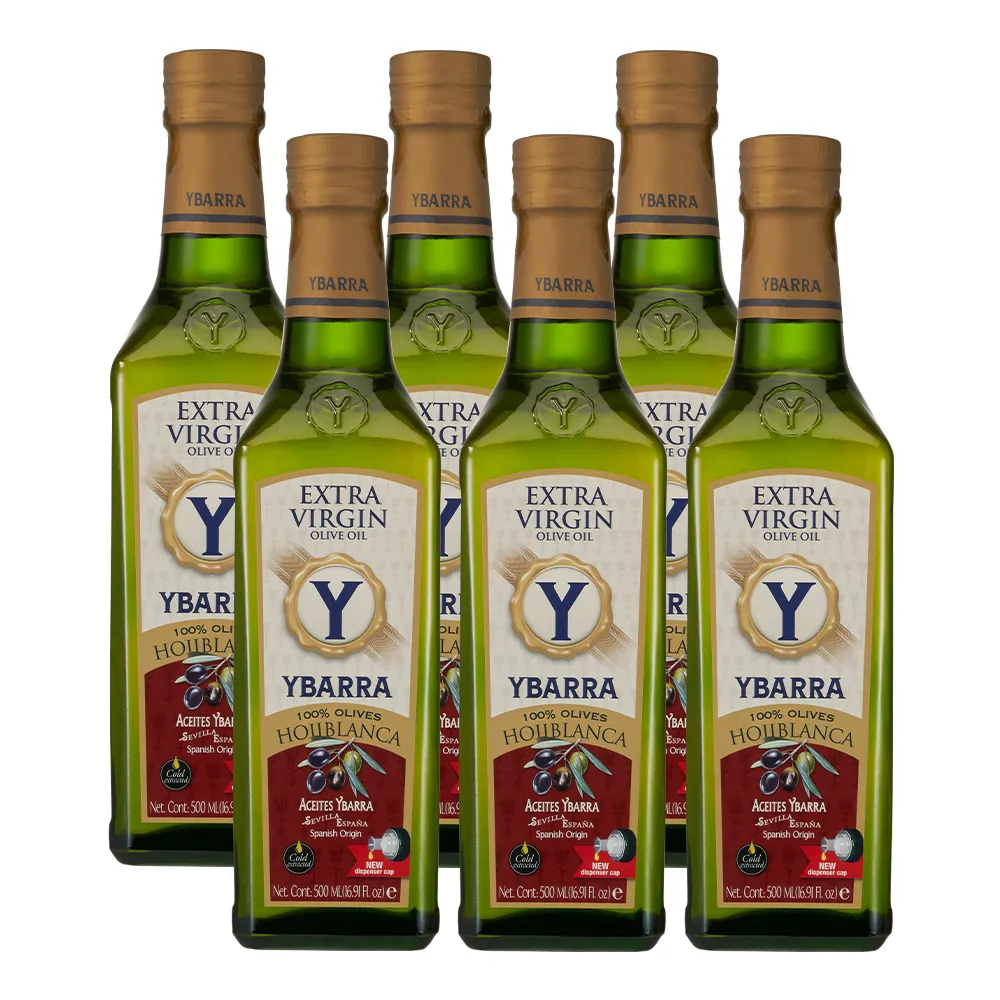 【YBARRA】益百萊 100%單一品種特級冷壓初榨橄欖油500mlx6瓶 (生飲旗艦款0.2%酸價/玻璃瓶裝/雙10限定)