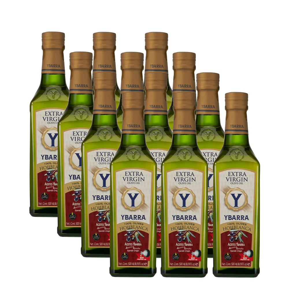 【YBARRA】益百萊 100%單一品種特級冷壓初榨橄欖油500mlx12瓶 (生飲旗艦款0.2%酸價/玻璃瓶裝/雙10限定)