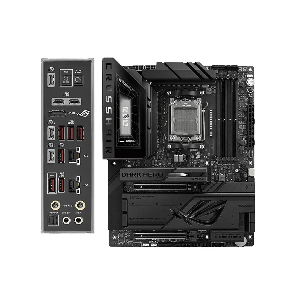 【ASUS 華碩】ROG CROSSHAIR X870E DARK HERO 主機板+華碩 ROG Rapture GT-BE25000 電競路由器