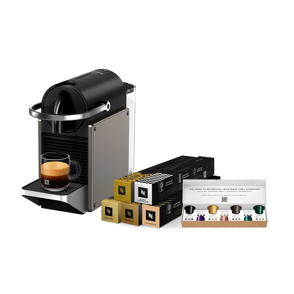 【Nespresso】膠囊咖啡機 Pixie_多色任選 送禮 入厝 全自動咖啡機(訂製咖啡時光50顆組)