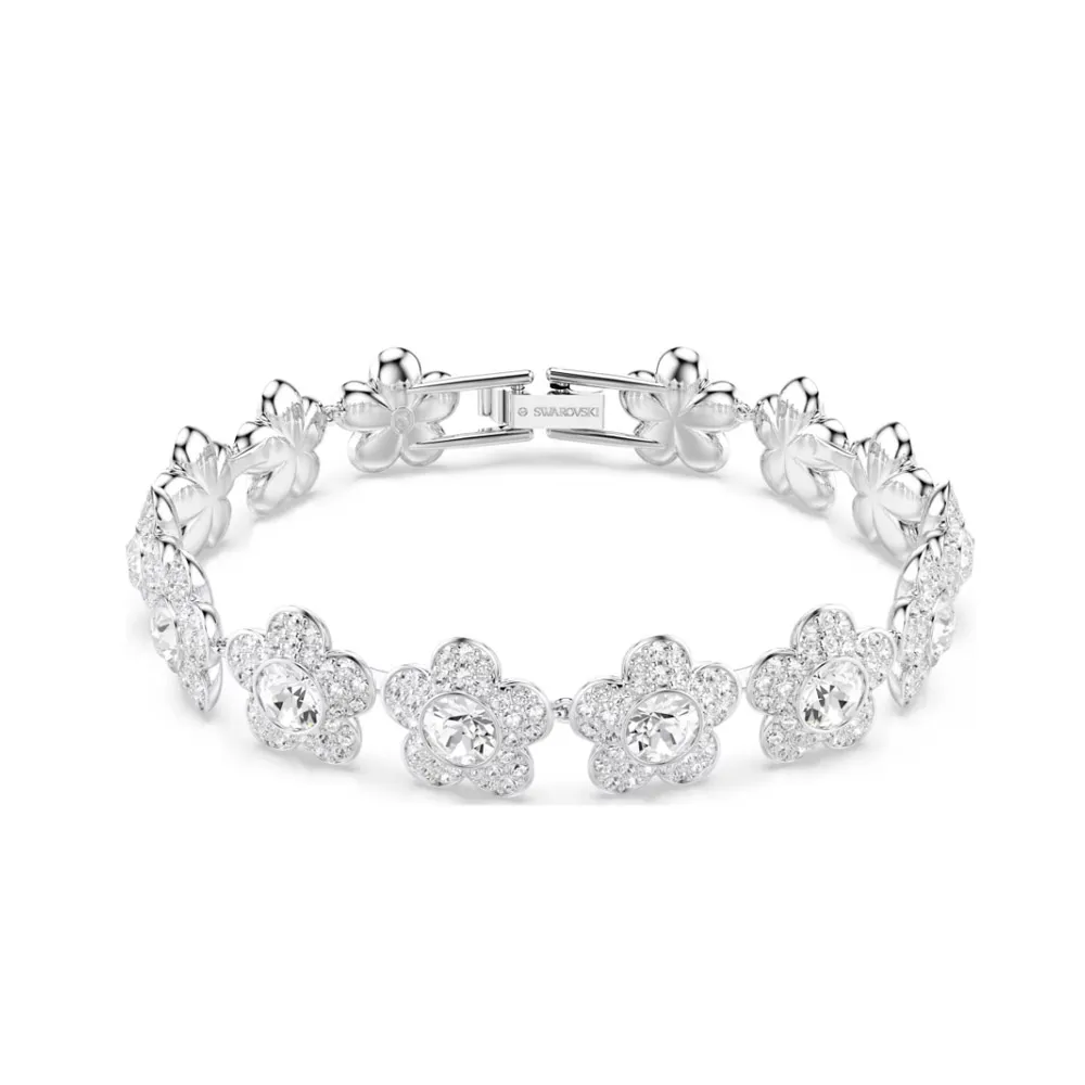 【SWAROVSKI 施華洛世奇】官方直營 Ariana Grande x Swarovski 花朵手鏈 鍍白金色 | 5749182 新品