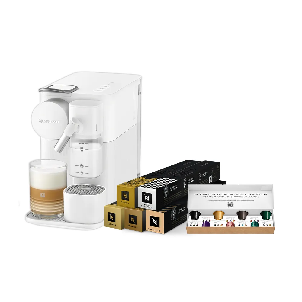【Nespresso】膠囊咖啡機 Lattissima One_瓷白色 送禮 入厝 奶泡機 全自動咖啡機(訂製咖啡時光50顆組)
